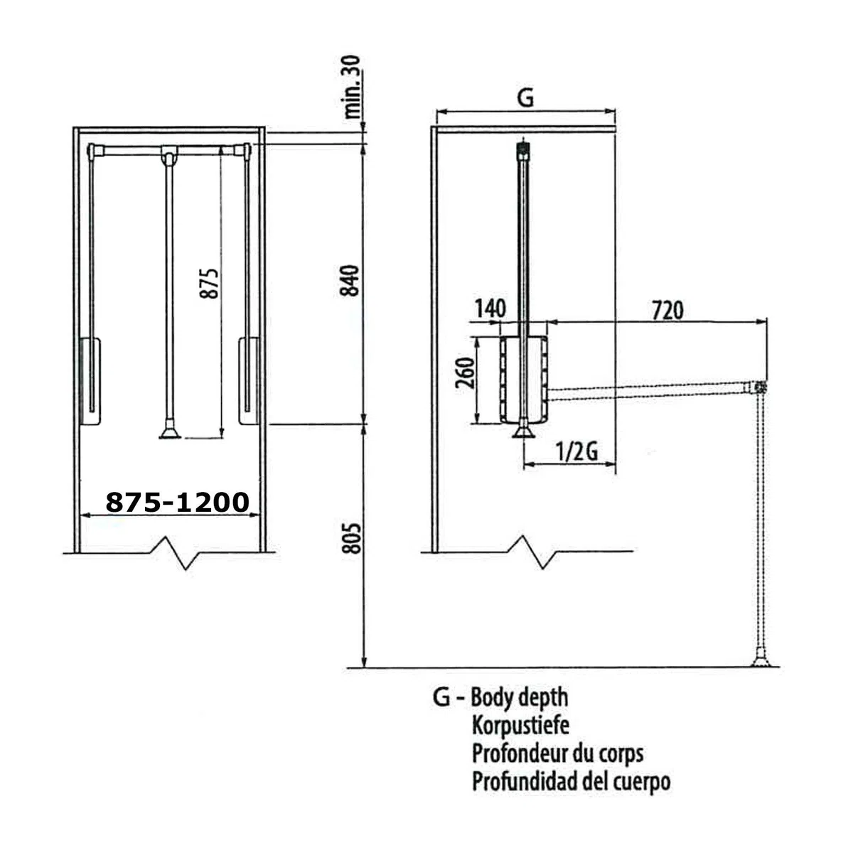 SO-TECH® Kleiderlift weiß Garderobenlift Kleiderstange Wardrobelift Lift Kleiderschranklift
