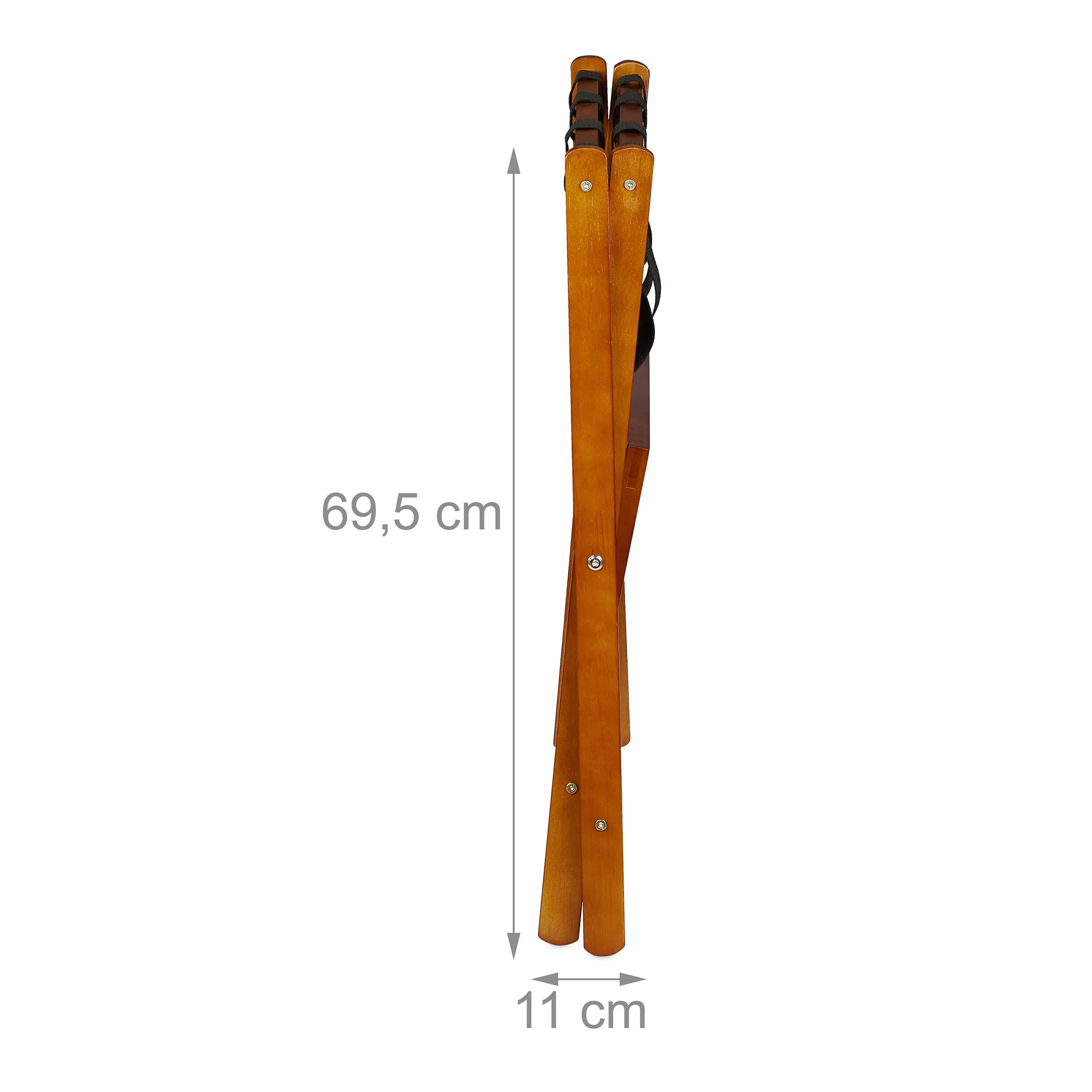 Relaxdays Kofferständer klappbar, 2er Set, Holz, H x B x T: 54 x 66 x 45 cm, 2 Ablagen, Kofferaufbewahrung Hotel, Natur