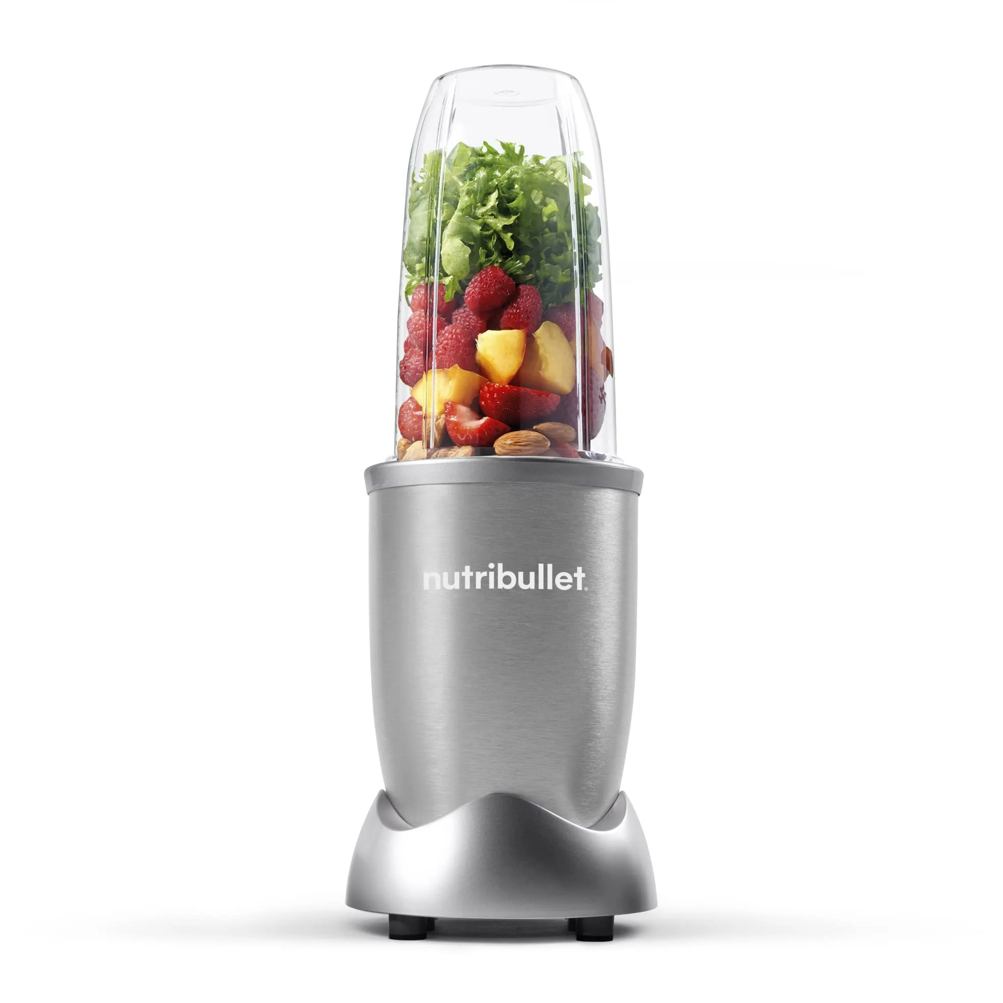 nutribullet Pro, 900 Watt Leistung, Einfach und schnell in der Anwendung, Kompakt, Leicht zu reinigen, Mit 700 ml Becher, Smoothiemixer, Smoothie Maker, Elektrischer Mixer, Silber, NB904S