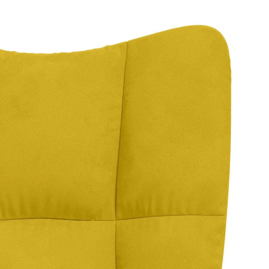 vidaXL Relaxsessel mit Hocker, Stahlgestell, Polsterstuhl mit Armlehne, Fernsehsessel, Senfgelb Samt