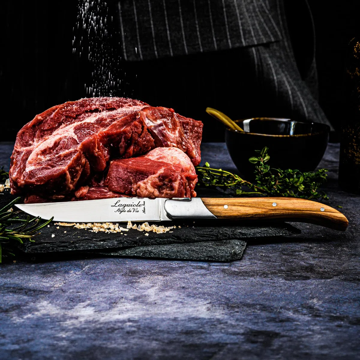 Laguiole Style de Vie Steakmesser Luxury Line, 6-teilig, Olivenholz