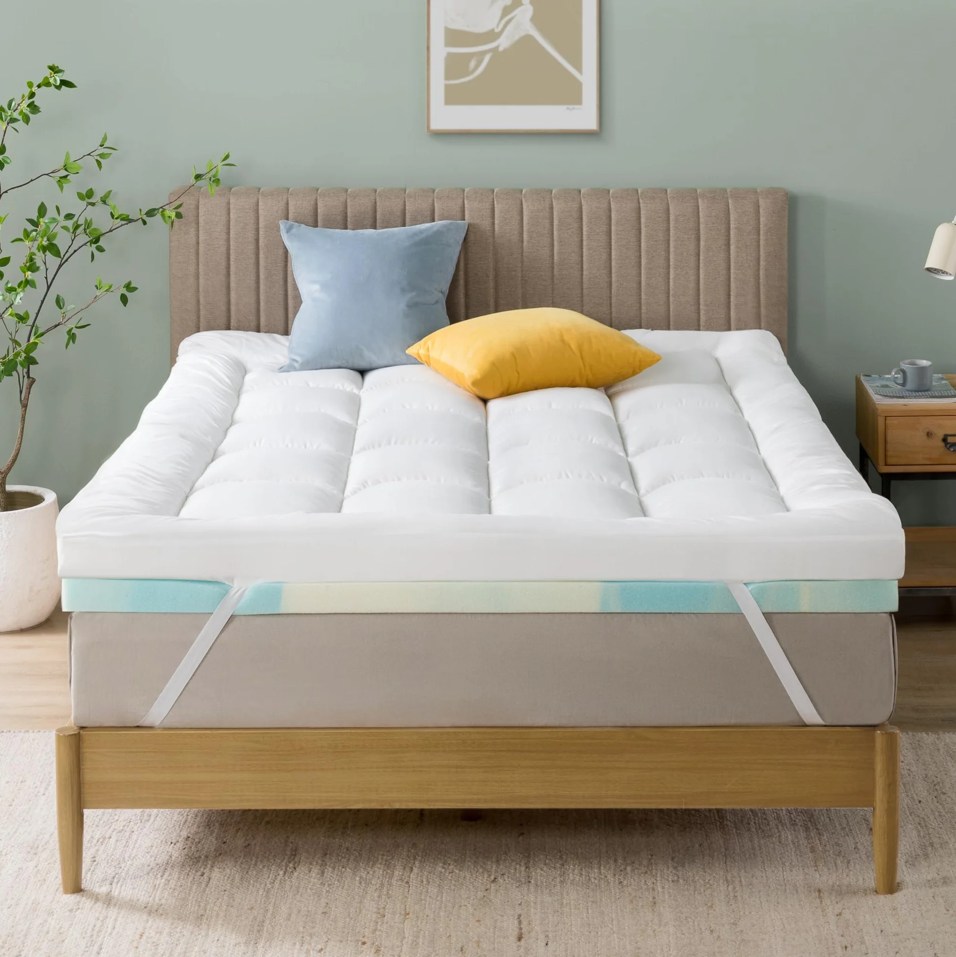 Zinus Matratzentopper 140x200 cm, 10 cm kühlender Airflow-Schaum, mittlere Festigkeit, weicher atmungsaktiver Bezug, maschinenwaschbar