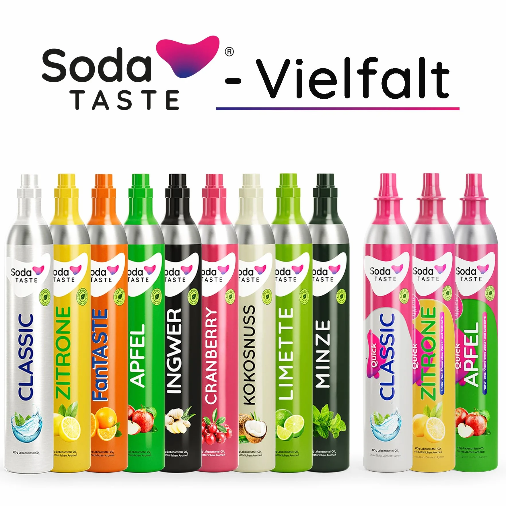 SodaTASTE Sparpaket: Mysoda Woody - Wassersprudler aus erneuerbarem Holzkomposit mit 1L BPA-freier Plastikflasche, CO2-Zylinder Classic + CO2-Zylinder Limette (Rosa)