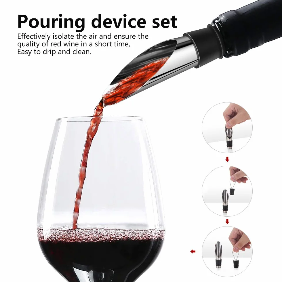 Weinöffner Kellnermesser Weinflaschenöffner Wine Opener, Rostfreier Stahl Korkenzieher Flaschenöffner, Professionelle Geschenkbox 4 in 1