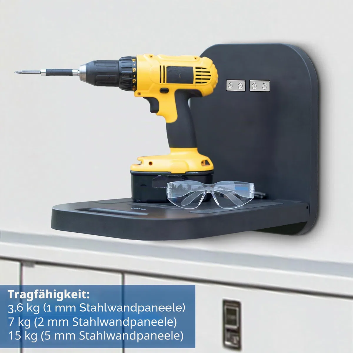 VIVO Magnetische tragbare Laptop-Workstation, Notebook/Tablet-Regal, Nutzplattform mit 15 kg Kapazität, freihändiger kompakter Schreibtisch, Befestigung an Stahloberflächen, schwarz, DESK-MAG01