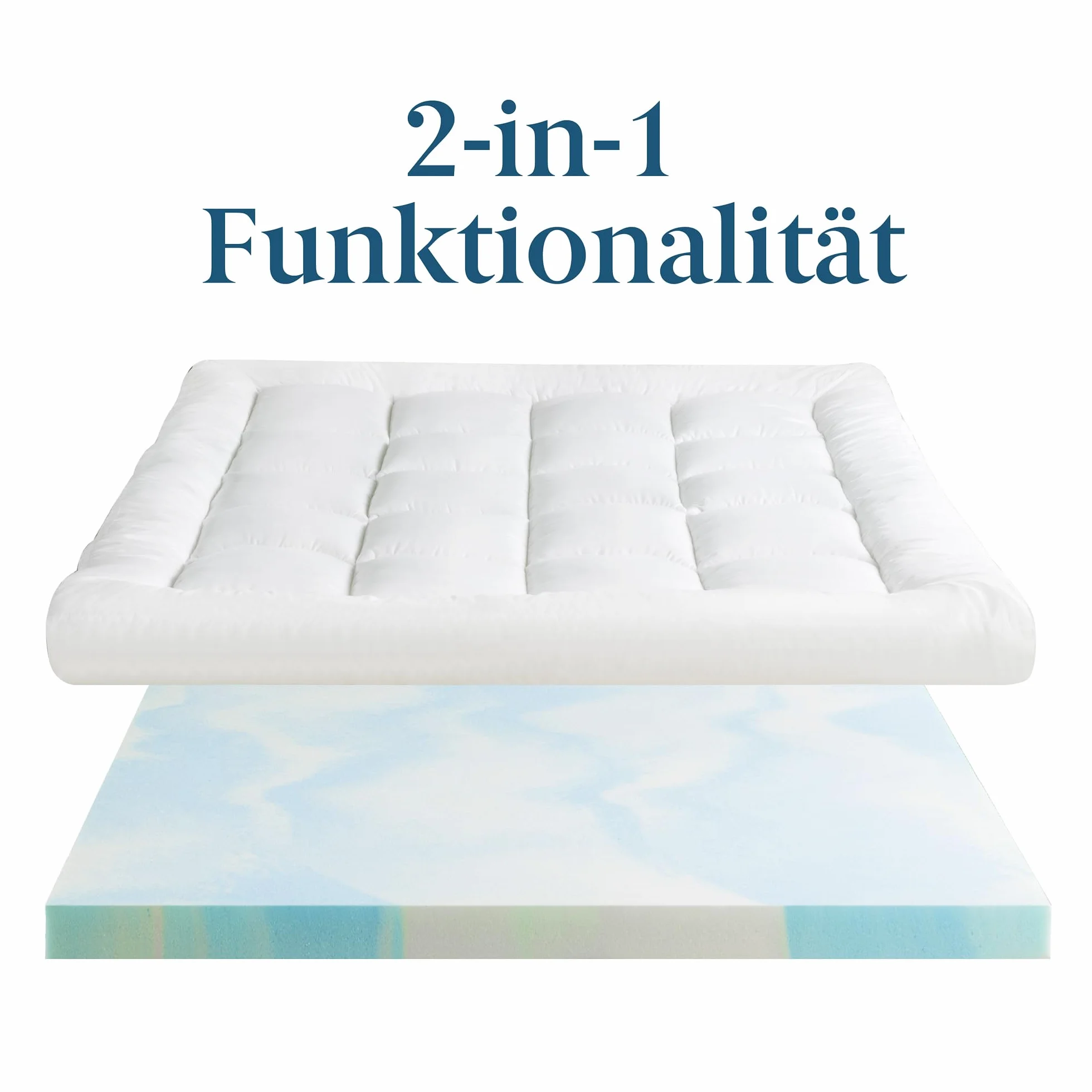 Zinus Matratzentopper 140x200 cm, 10 cm kühlender Airflow-Schaum, mittlere Festigkeit, weicher atmungsaktiver Bezug, maschinenwaschbar