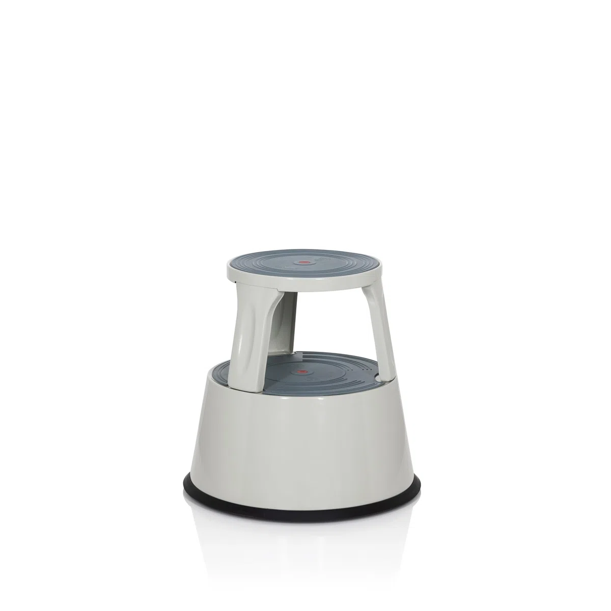 hjh OFFICE Tritthocker TIO-M II Metall Elefantenfuß, Höhe 42 cm, bis 150kg belastbar, mit Rollen 830008 Hellgrau