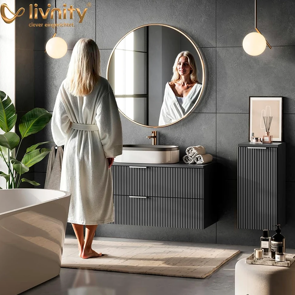 Livinity Badschrank Fucino, Grün, 47.2 x 59.2 cm