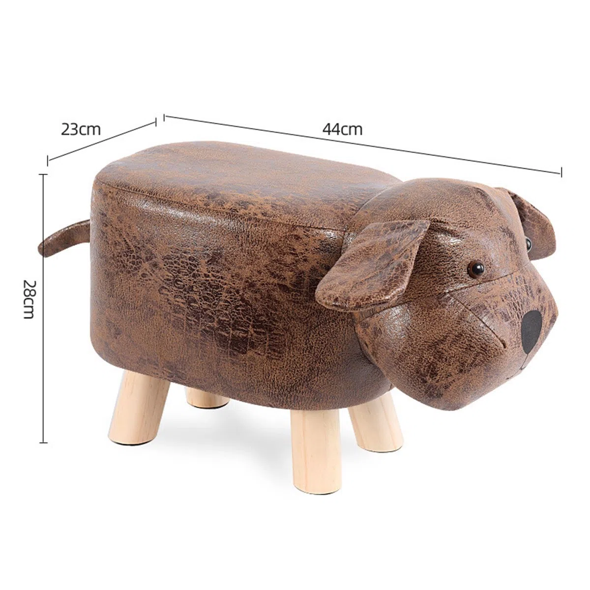 MagiDeal Tierischer Fußhocker, gepolsterter Ottoman für Kinder, Kinder-Tritthocker, niedlicher Fußhocker, Hocker für Spielzimmer, Innen- und Wohnzimmer, braun