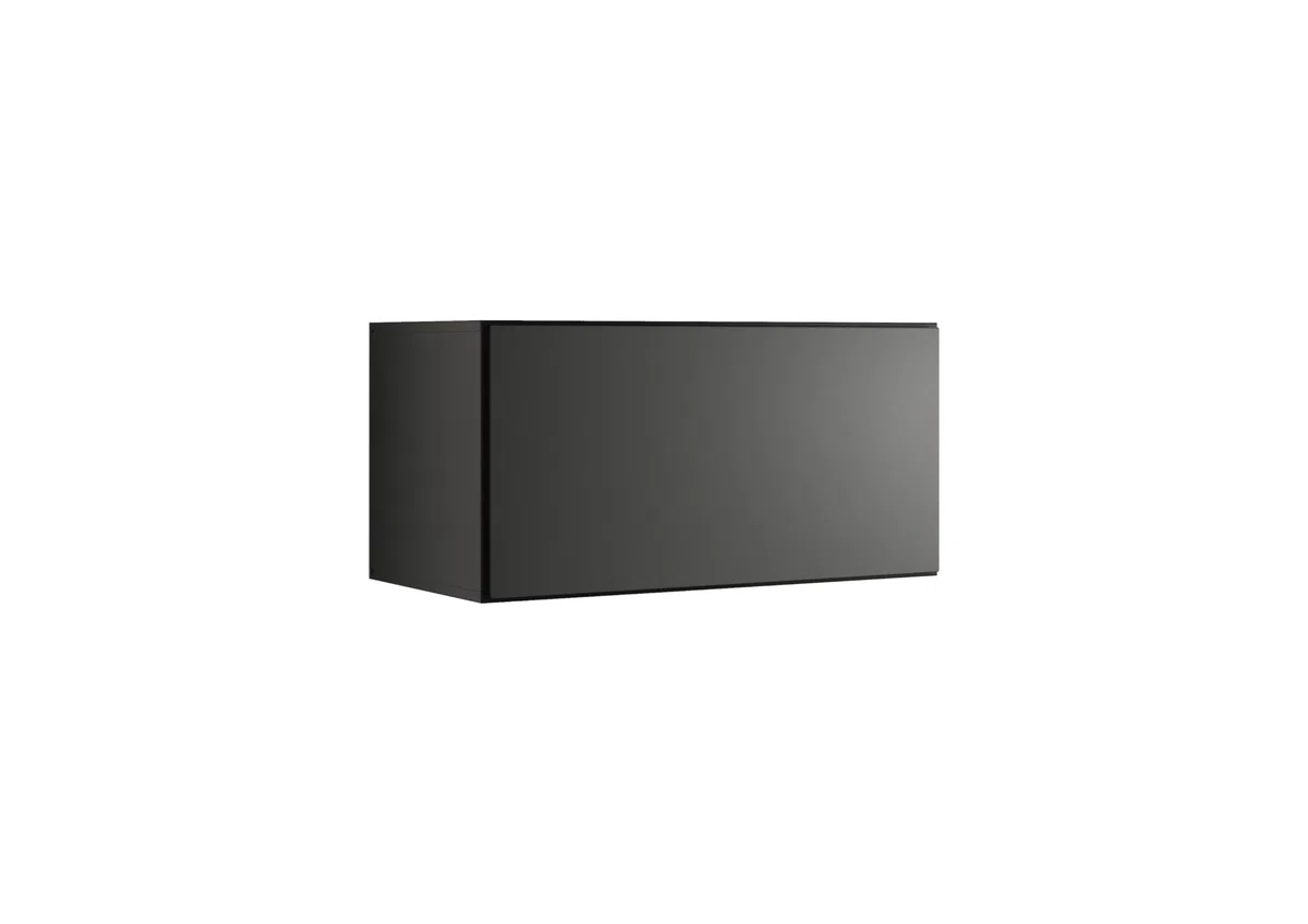 BMG Möbel Wohnzimmer Wohnwand Set 7-teilig MDF Softclose Anthrazit Matt