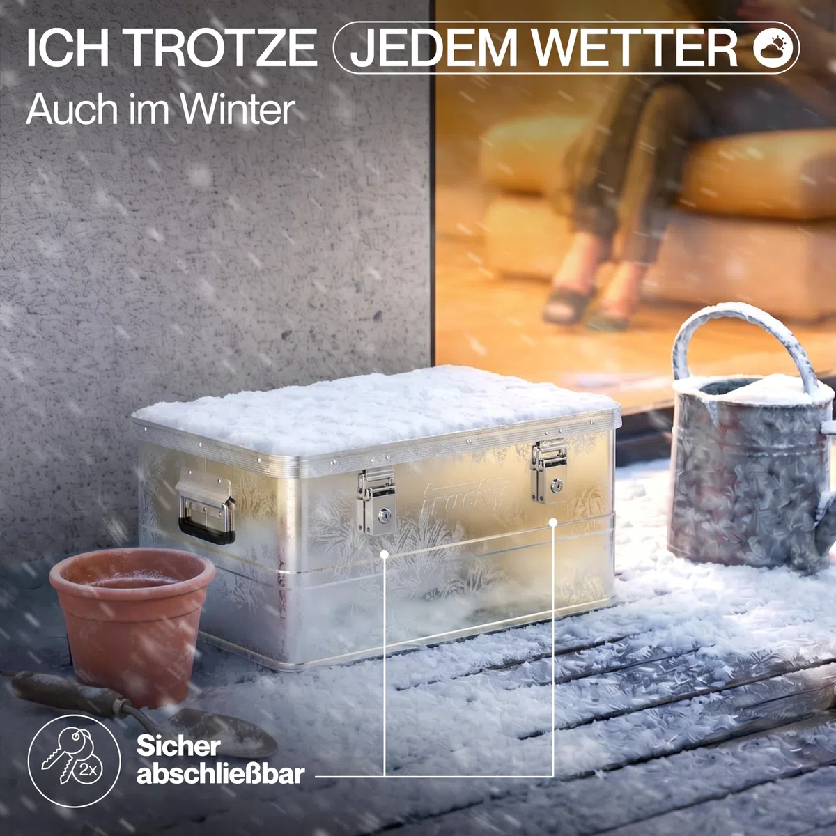 Trucky Aluminium Box mit Deckel Silber Alukiste 50L Alu Kiste Abschliessbar | Transportbox, Metallbox, Aufbewahrungsbox, Metallkiste