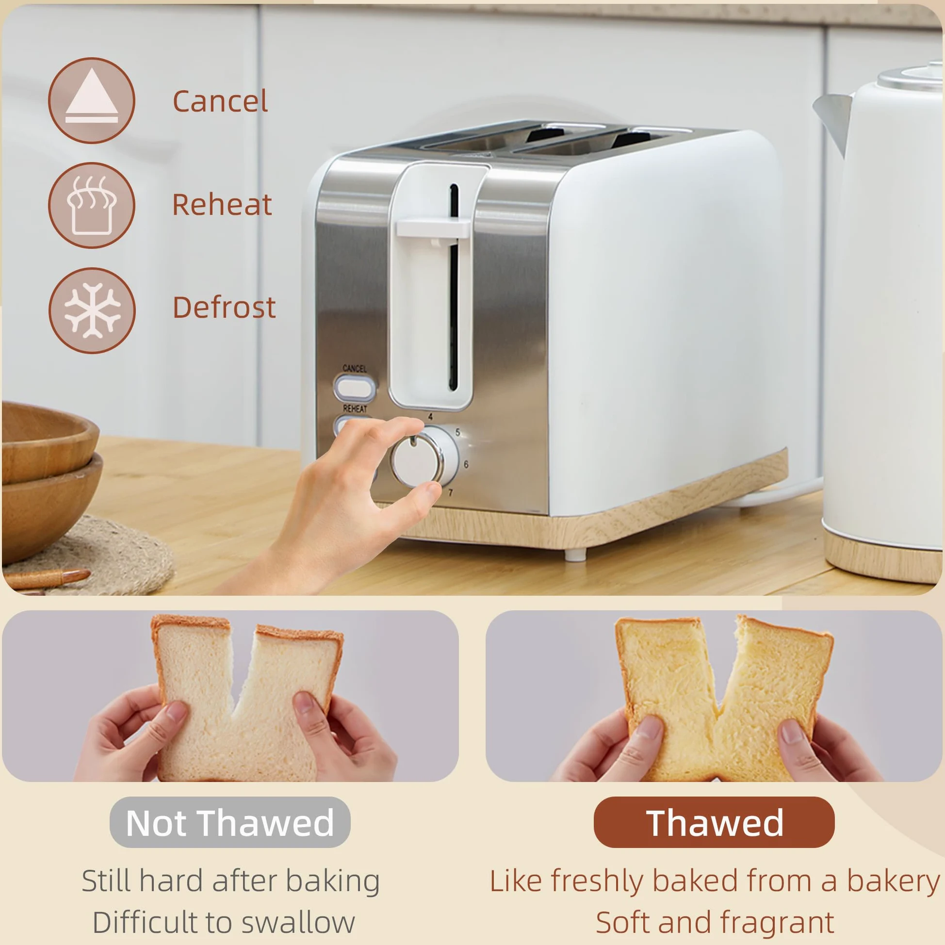 HOMCOM Set Wasserkocher und Toaster 2200W, Wasserkocher 1,7 L Schnellheizer und Toaster 2 Scheiben, 7 Bräunungsstufen - Abschaltautomatik, Trockenkochschutz, weiß
