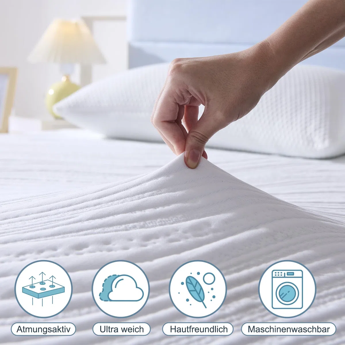 Hiimgo Gel Topper 140x200cm H3/H4, 7CM Höhe Kaltschaum Matratzentopper, Matratzen Topper 140x200 mit Waschbarer Bezug, für Bett Boxspringbett Schlafsofa