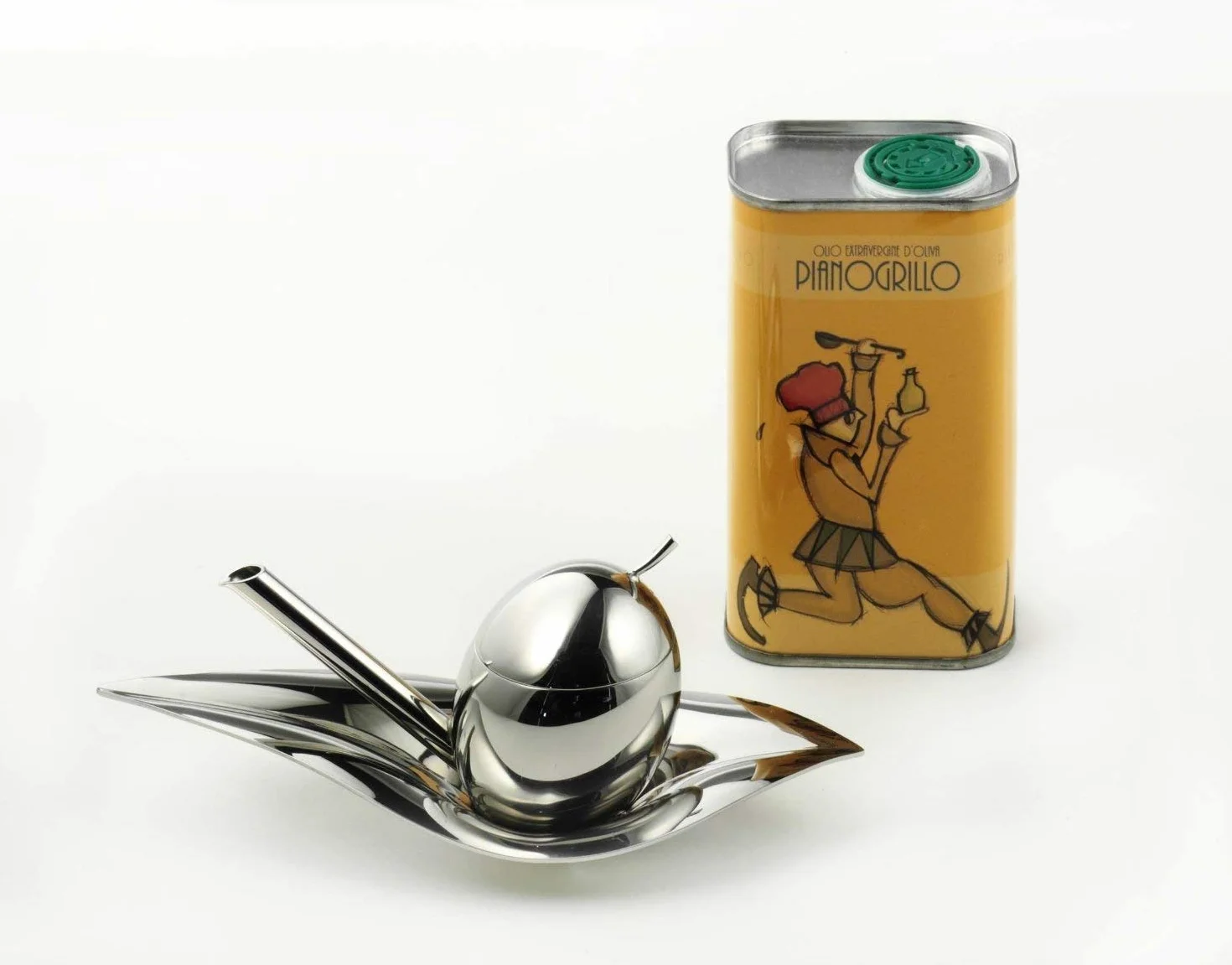 Alessi "Taste-Huile" Olivenölkoster aus Edelstahl, 54 x 19.5 x 35 cm
