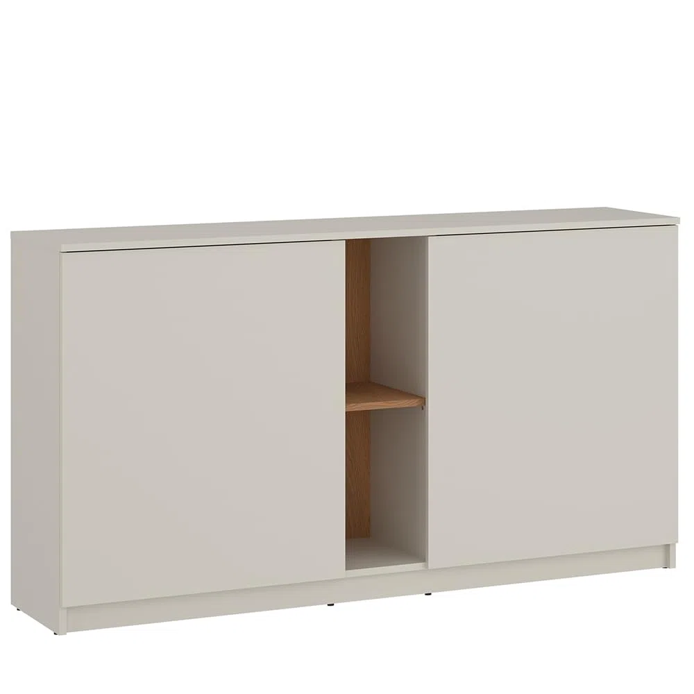 Lomadox Jugendzimmer Set 4-teilig Kaschmir Eiche Bett 120x200cm Sideboard Kleiderschrank Schreibtisch grifflos minimalistisch