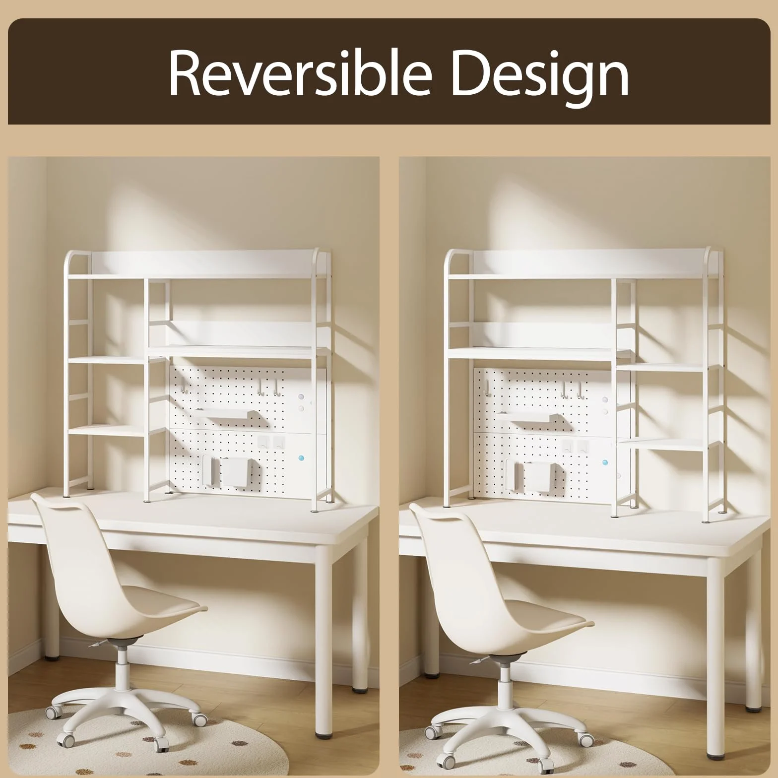 2-Ebene Schreibtisch Regal mit Lagerstand, schwarz 110CM, Desktop Organizer mit Festplatte