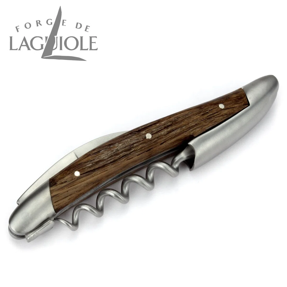 Forge de Laguiole Kellnermesser Sommelierbesteck - Griff fossile Mooreiche Morta - Edelstahl matt