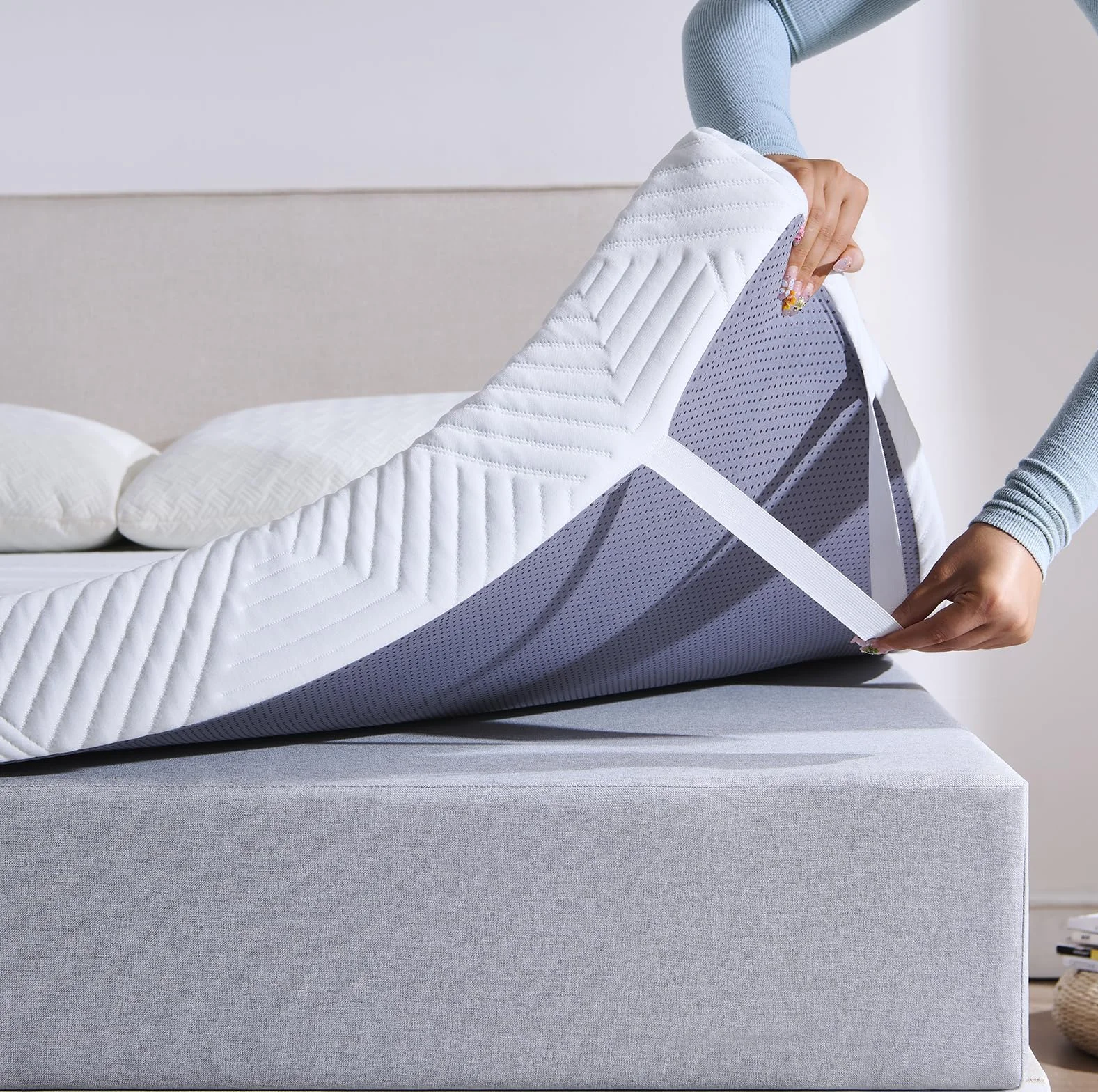 Twirest Matratzentopper 140x200cm, 5cm Höhe, Topper 140x200cm mit einem bequemem Komfortschaumkern, Bezug Atmungsaktiv & Waschbar Matratzen Topper, für Boxspringbett Wohnwagen Schlafsofa