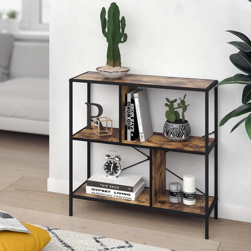 Vicco Loft Bücherregal Fyrk Wandregal Standregal Holz Regal Natur Aufbewahrung 79x80x30 Vintage