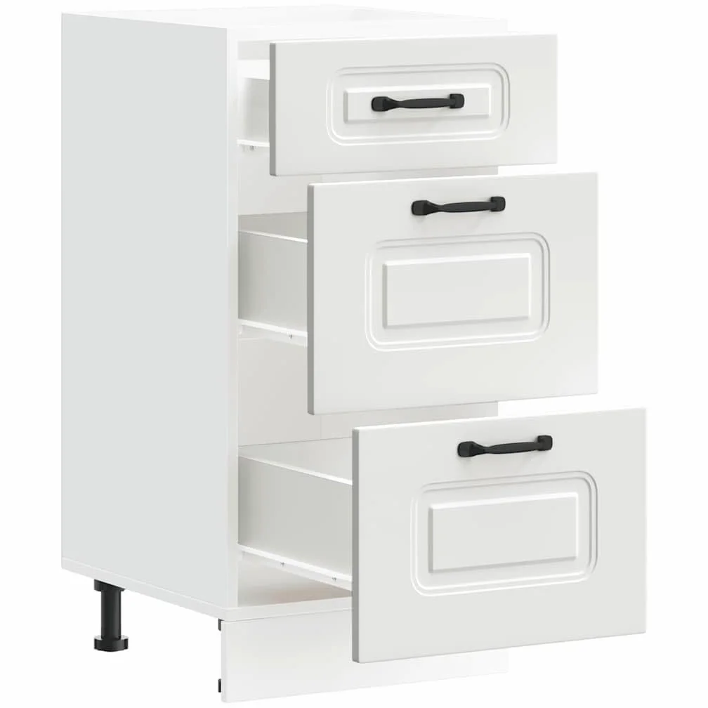 vidaXL Küchenunterschrank Kalmar Weiß Holzwerkstoff, Spülenunterschrank, Schrank Küche, Lagerschrank, Unterschrank für Küche, Küchenzeile
