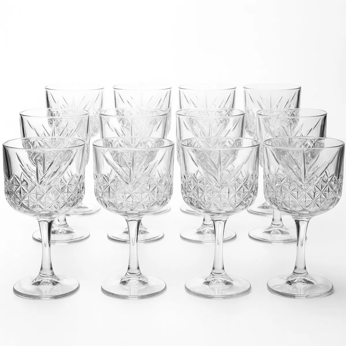 by Pasabahce Timeless Cocktailgläser 490 ml, 12er Set, Gläser aus Kristallglas, Facettenschliff, spülmaschinengeeignet