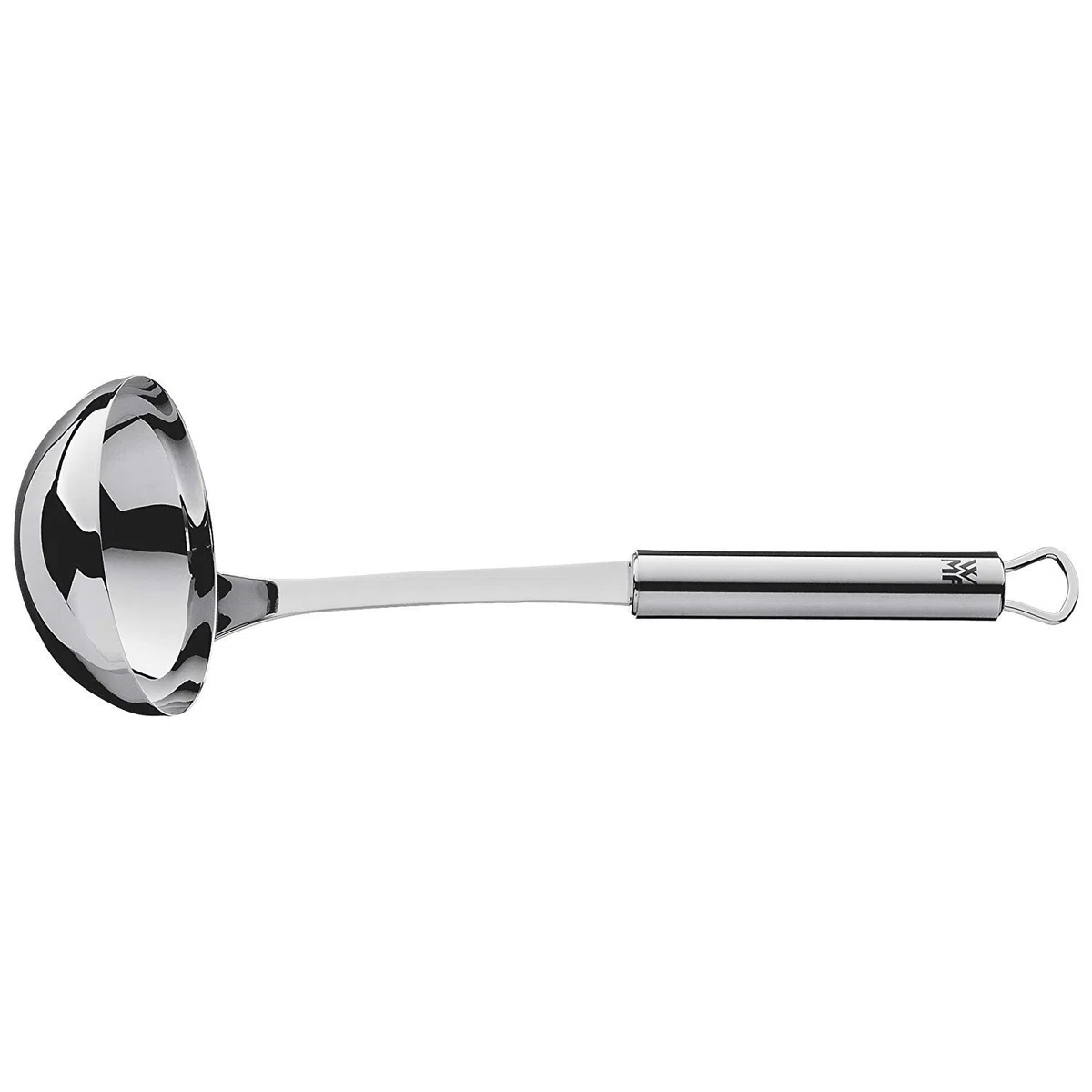 WMF Profi Plus Küchenhelfer Set 6-teilig, Hängeleiste mit 5 Helfer, Schöpflöffel, Schaumlöffel, Saucenlöffel, Wender, Fleischgabel, Kelle, Cromargan Edelstahl teilmattiert, spülmaschinengeeignet
