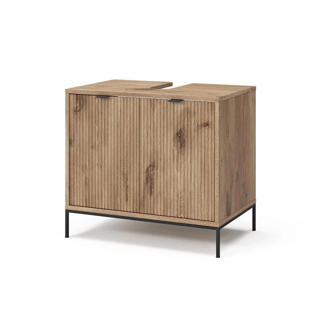 Vicco Waschtischunterschrank Eliza, Viking Oak, 70 x 63 cm mit 2 Türen, zur Aufbewahrung von Badutensilien und Pflegeartikeln