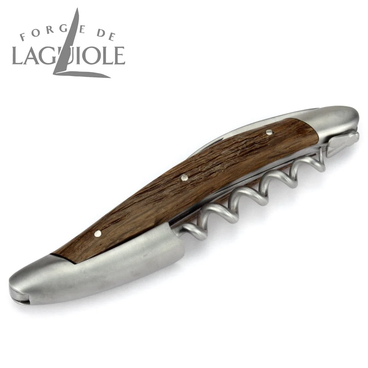 Forge de Laguiole Kellnermesser Sommelierbesteck - Griff fossile Mooreiche Morta - Edelstahl matt