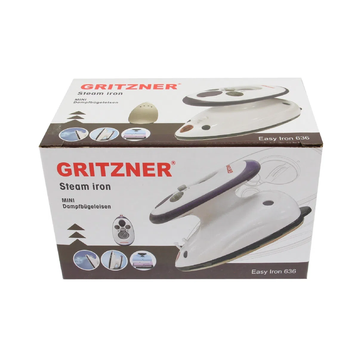 Gritzner 636 Mini Bügeleisen 260-420 W Antihaft Bügelsohle Wassertank 40 ml 110-240 V Dampfbügeleisen Reisebügeleisen