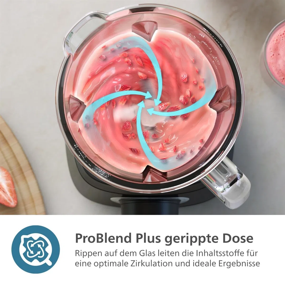 Philips 5000-Serie Standmixer - 1000 W. 2L maximales Fassungsvermögen. ProBlend Plus-Technologie. Spülmaschinengeeignete Teile. Schwarz (HR3020/20)