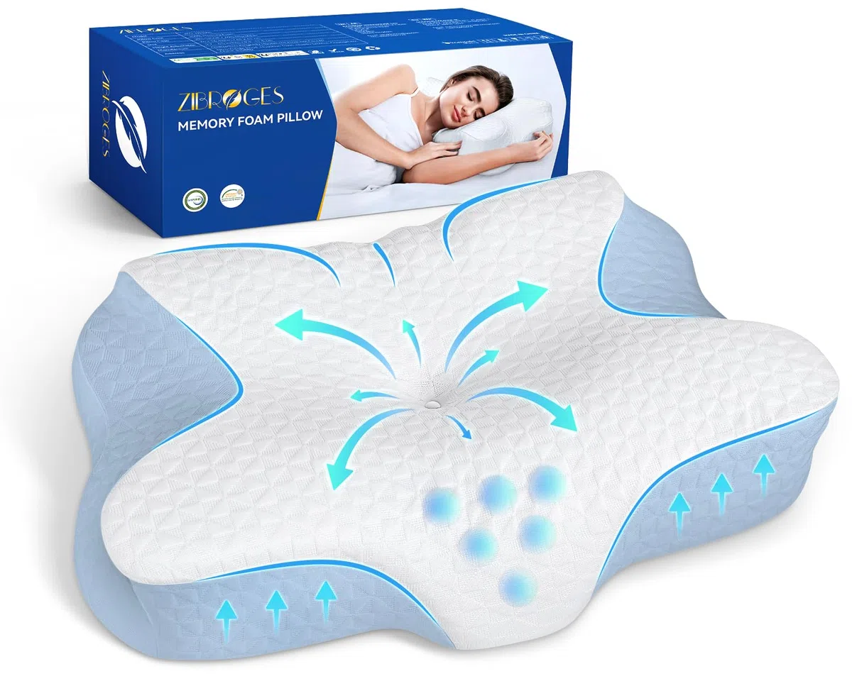 Nackenkissen Kopfkissen Memory Foam Kissen, Komfortables Schlafkissen für den Nacken, Ideal für Seitenschläfer, Rückenschläfer und Bauchschläfer, Waschbarer Kissenbezug, 61x41x11,5cm