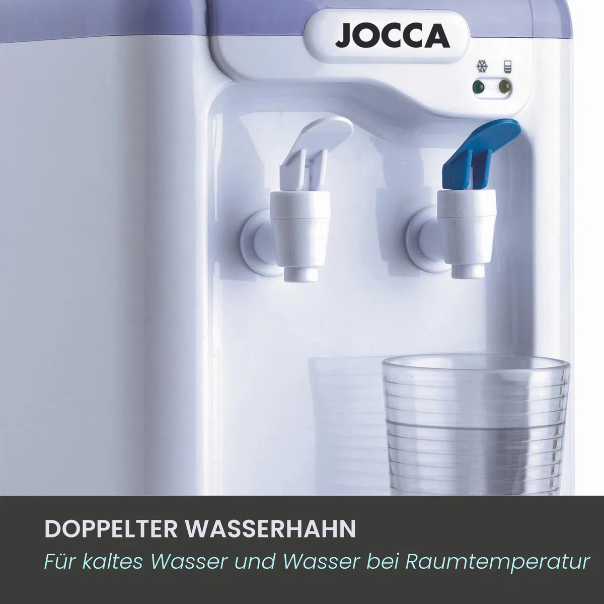 Jocca Wasserspender mit 7 Liter Tank, Kühlsystem 10-15°C, BPA-frei, Weiß-Lila