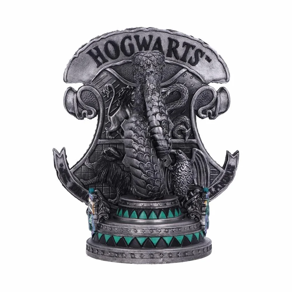 Nemesis Now Harry Potter Slytherin-Buchstütze, offizielles Lizenzprodukt, 20 cm, Kunstharz, Silber - Weihnachtsbaumanhänger
