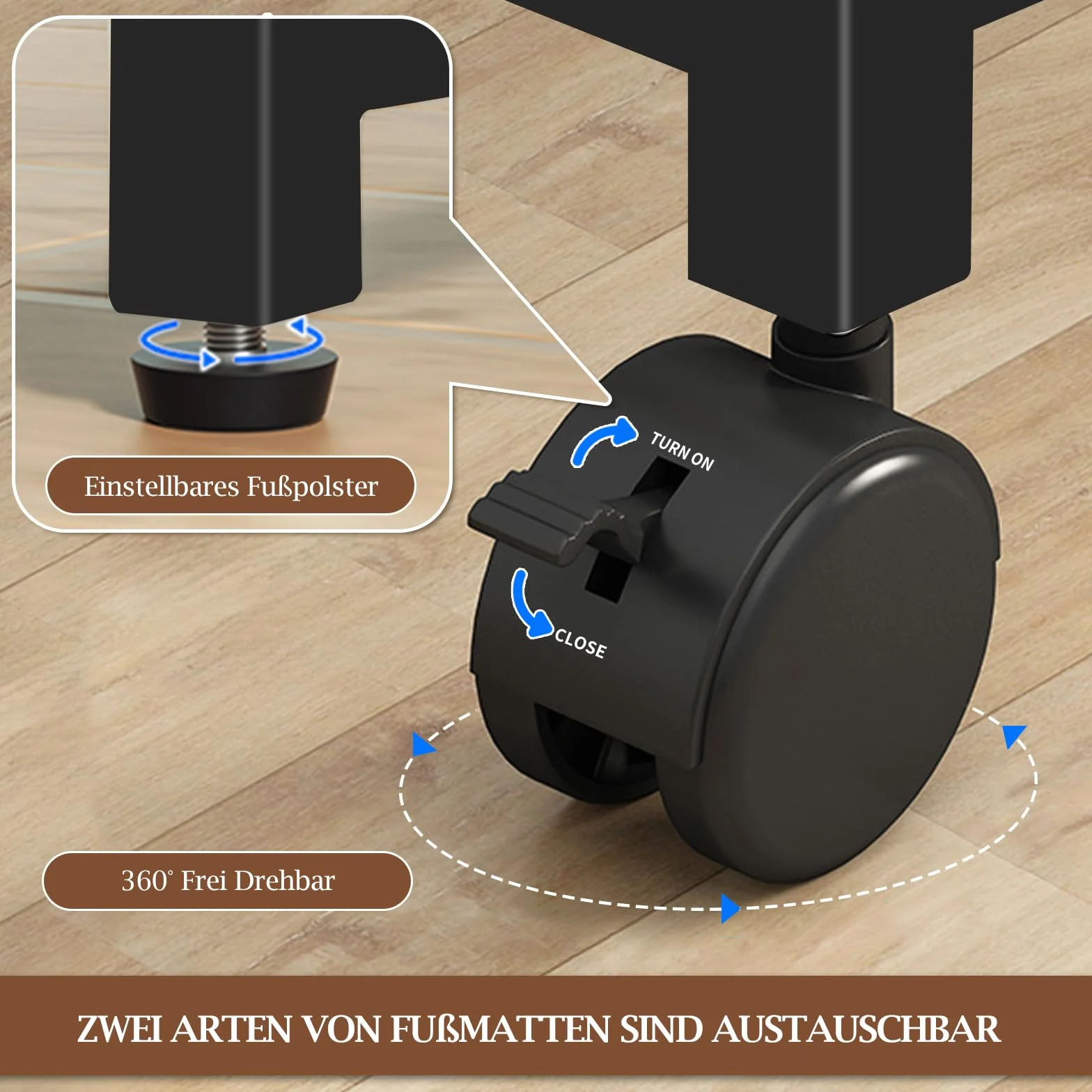 Fiutazge Schreibtisch klappbar, klappschreibtisch mit Rollen, Kleiner Klappbarer Computertisch mit Regal, Beistelltisch, Klapptisch für Home Office, Industrie-Design Dunkelbraun 80 x 58 x 75 cm