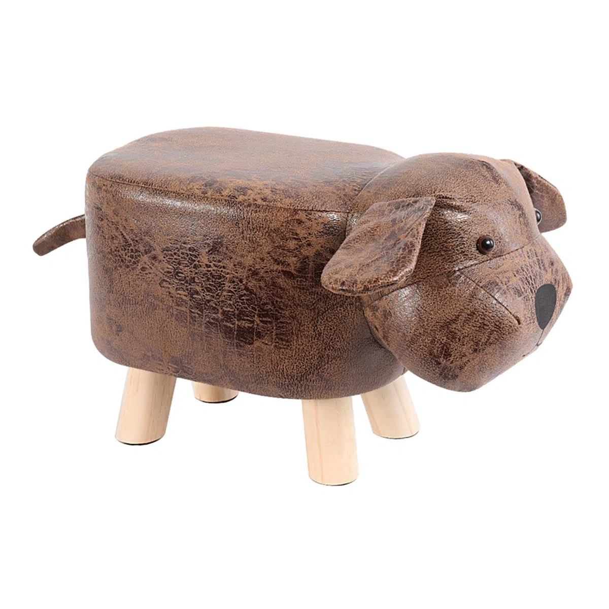 MagiDeal Tierischer Fußhocker, gepolsterter Ottoman für Kinder, Kinder-Tritthocker, niedlicher Fußhocker, Hocker für Spielzimmer, Innen- und Wohnzimmer, braun