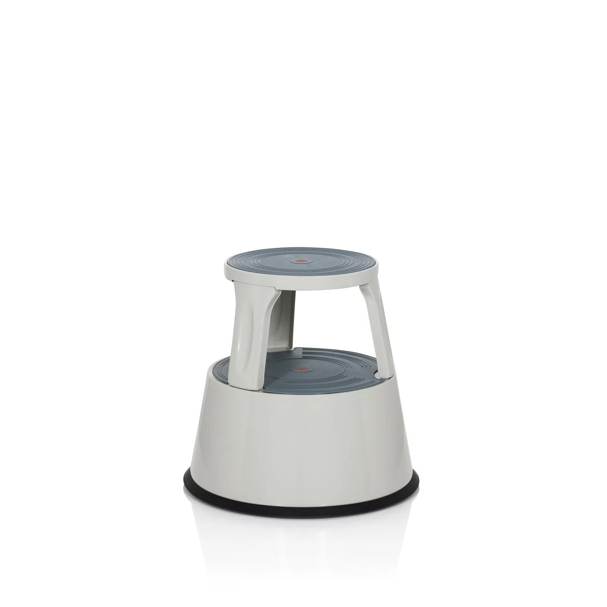 hjh OFFICE Tritthocker TIO-M II Metall Elefantenfuß, Höhe 42 cm, bis 150kg belastbar, mit Rollen 830008 Hellgrau
